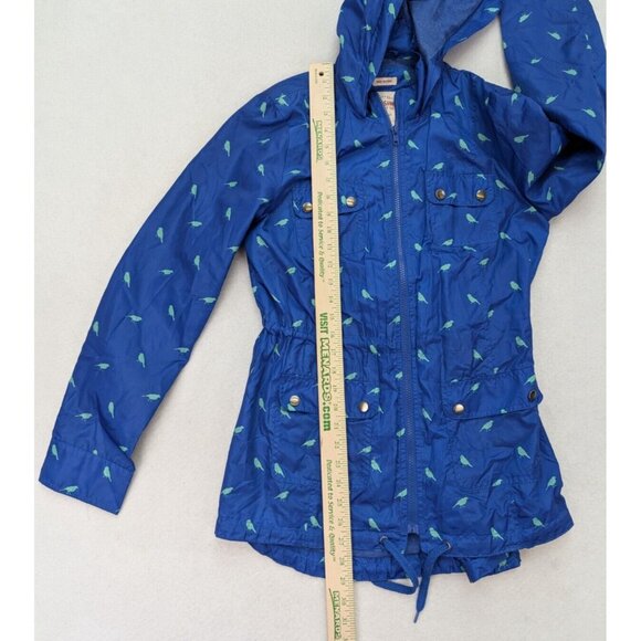 Mossimo Women's Jacket Size M Windbreaker Water Resistant Bird Print Hood - Picture 12 of 16